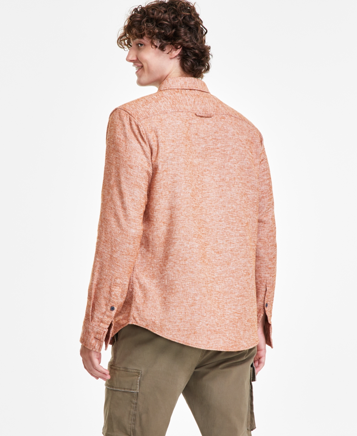 Sun + Stone Men's Alfred Long Sleeve Button-front Flannel Shirt, Created For Macy's In Caramel Cafe