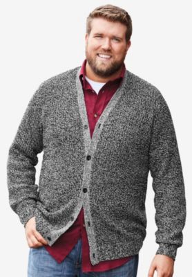 Big & Tall Shaker Knit V-Neck Cardigan Sweater
