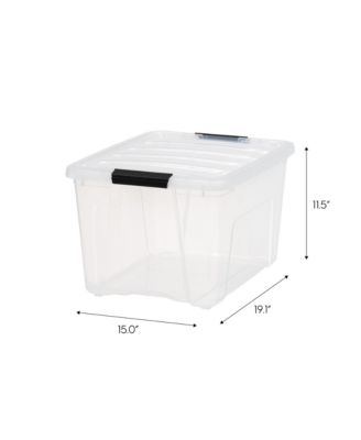 4 Pack 40qt Clear View Plastic Storage Bin with Lid and Secure Latching Buckles