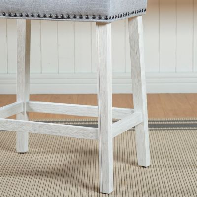  Elegant Saddle Seat Barstools with Nailhead Trim