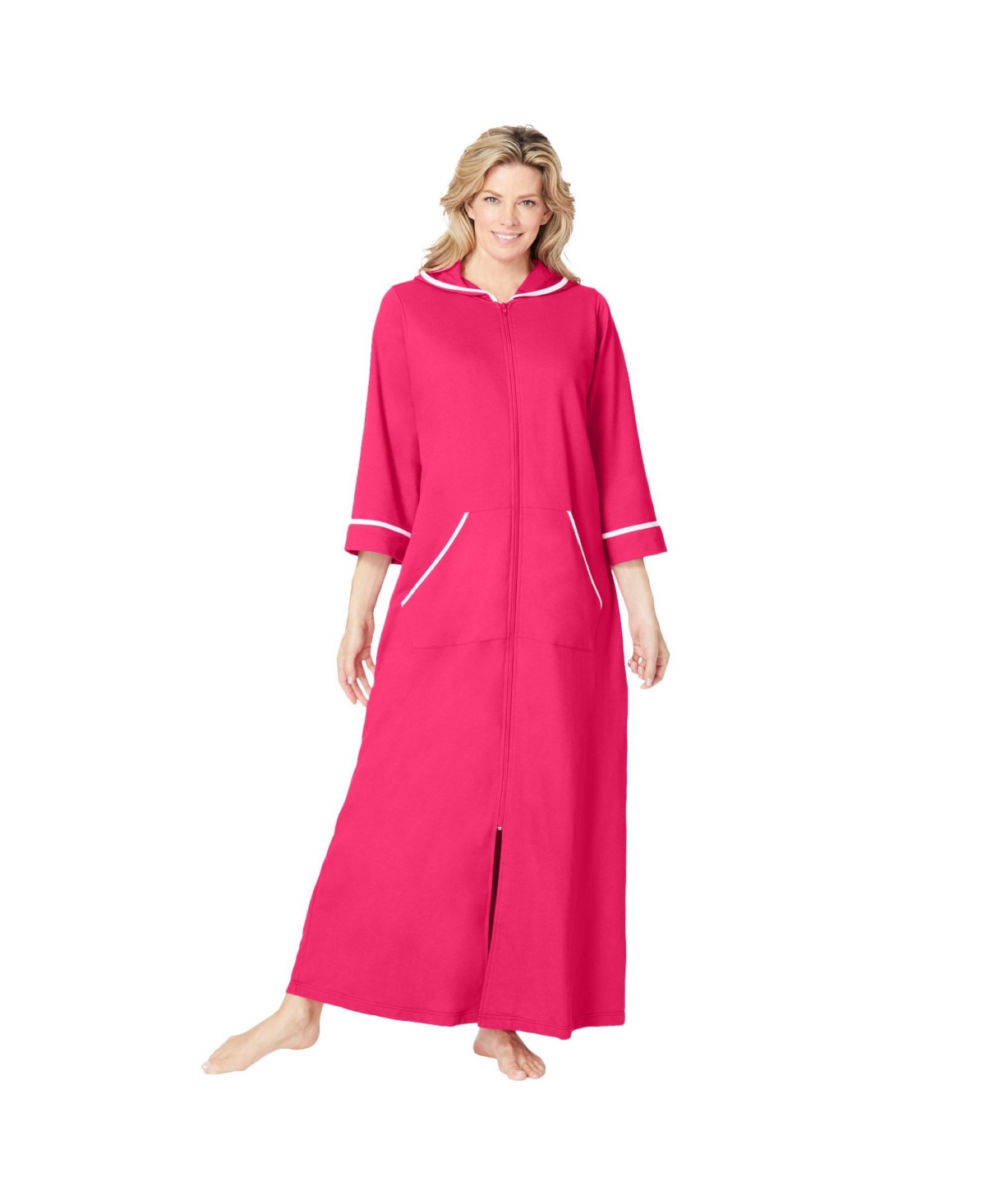 Dreams & Co. Women's Long French Terry Robe