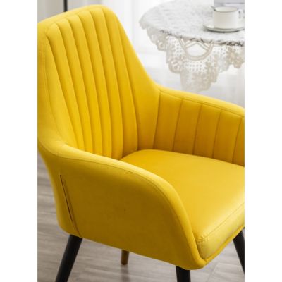 Streamdale Contemporary Velvet Upholstered Accent Chair, Yellow