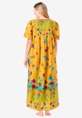 Petite Plus Only Necessities Bib-Front Short Sleeve Maxi Lounger