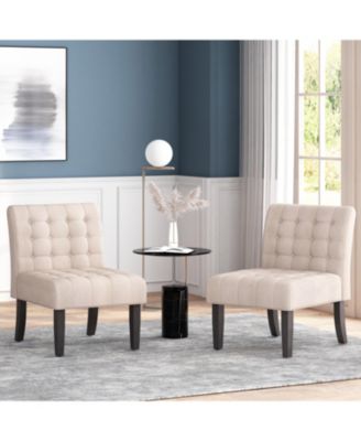 Classic Accent Chair Set with Button-Tufted Design