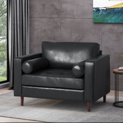 Streamdale Sophisticated Faux Leather Chair with Relaxing Comfort