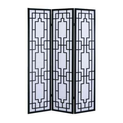 Streamdale Sudoku 3 Panel Room Divider Screen, Black
