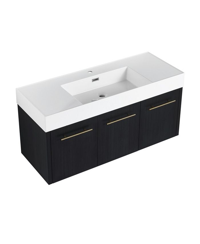 Simplie Fun Modern Vanity with Unique Resin Sink and Ample Storage Macy's