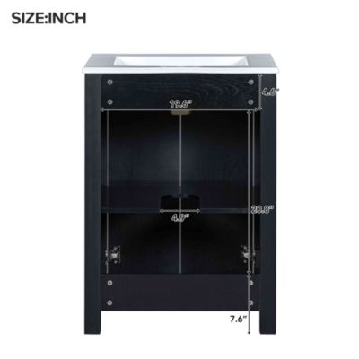 Streamdale Vintage Bathroom Vanity Cabinet with Ceramic Sink (24")