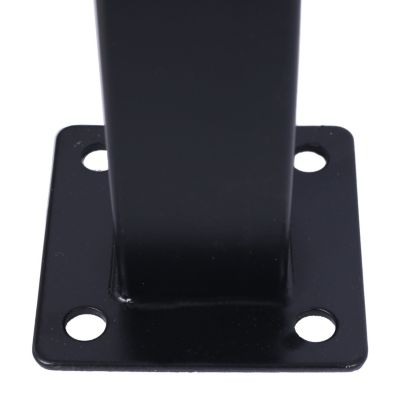 Streamdale Durable Steel Pipe 3-Step Handrail for Concrete Steps, Black