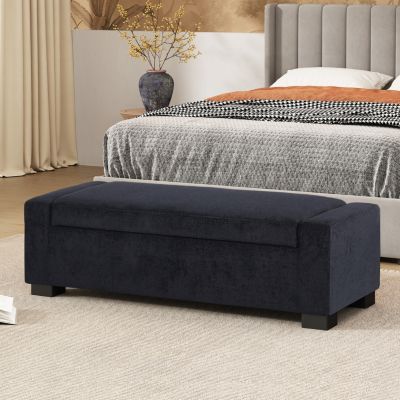 1 Count Stylish Fabric Storage Ottoman with Flip-Lid Top