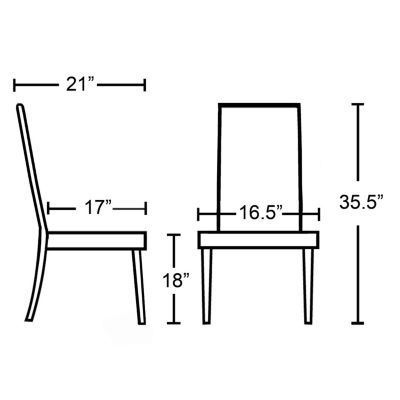 Style Solid Wood Leatherette Padded Parson Chair, Red, Set of 2