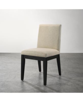 Rocco Contemporary Solid Wood Dining Chairs, Set of 2, Beige