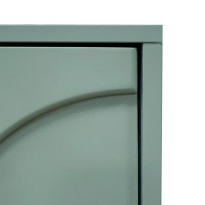 Mint Green Accent Cabinet 4 Glass Doors, Adjustable Storage