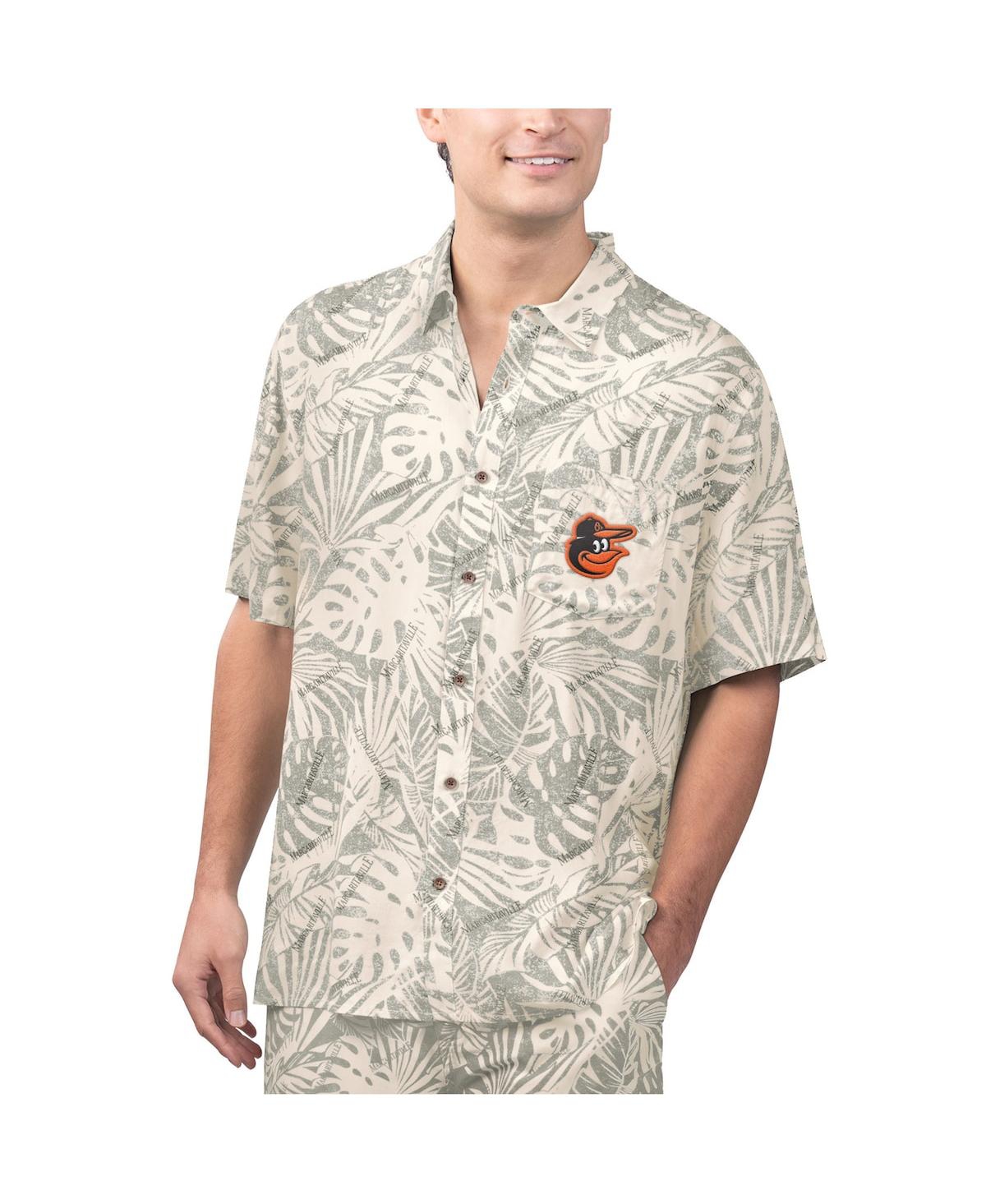 Men's Black Baltimore Orioles Monstera Print Party Button-Up Shirt - Black
