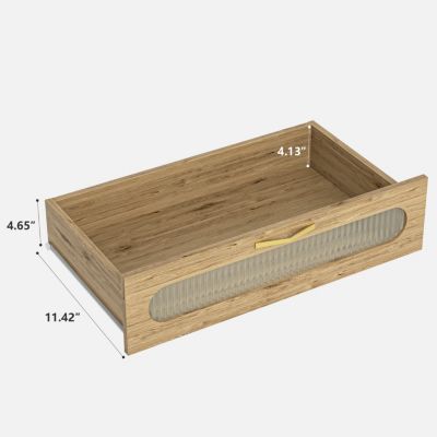 Gold-Handled, Glass-Fronted Bar Cabinet with Glass Rack