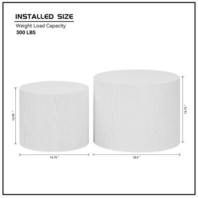 MDF Side/Coffee/End Table Set of 2 with Veneer