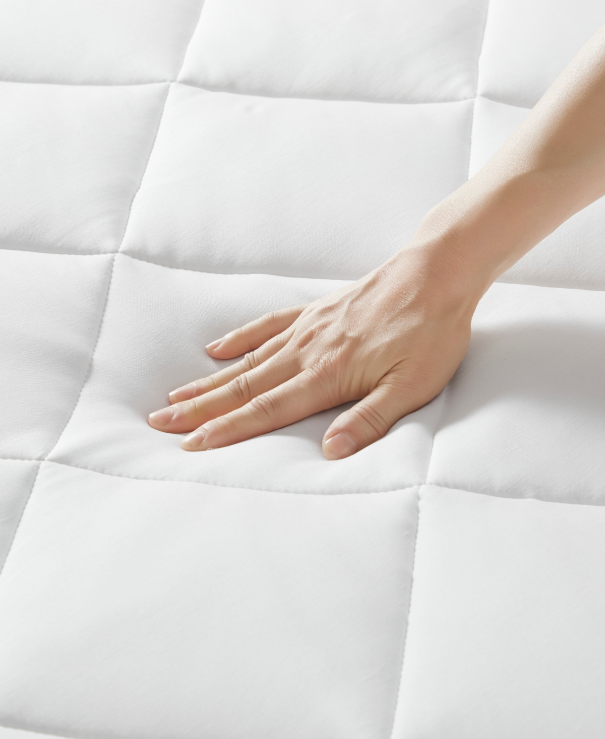Sharper Image Cooling Touch Overfilled Extra Deep Pocket Mattress Pad, Full In White