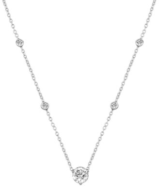 Badgley Mischka - Lab Grown Diamond Collar Necklace (3 ct. t.w.) in 14k White Gold, 16" + 1" extender