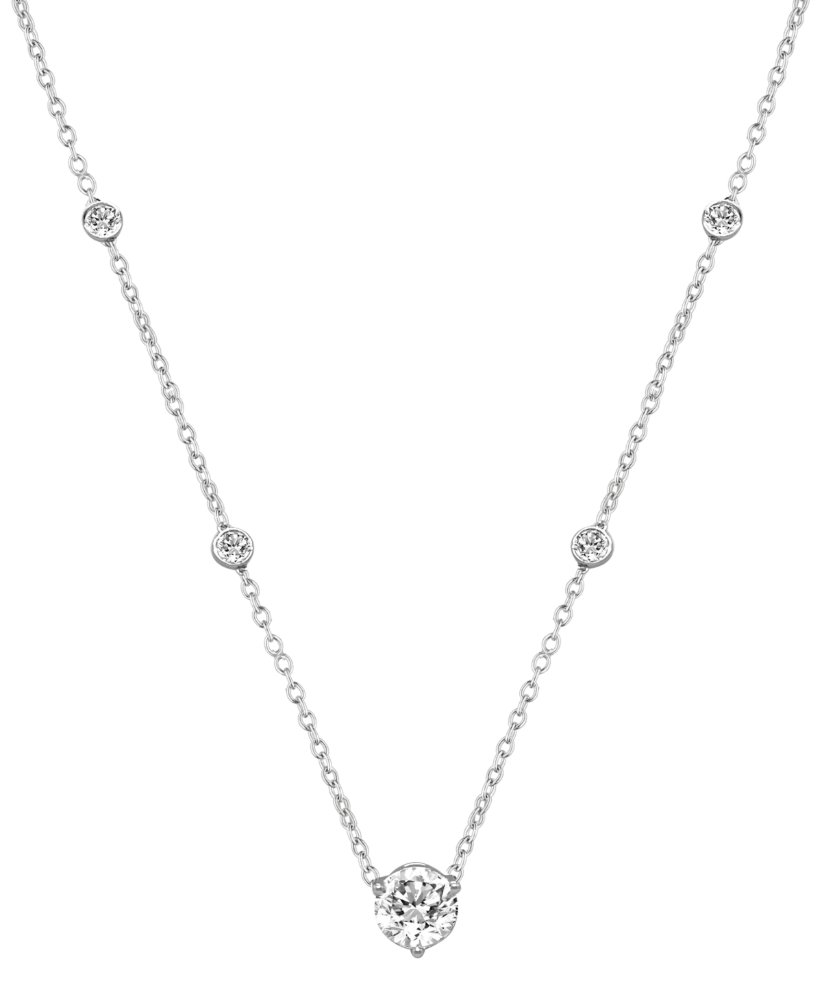 Lab Grown Diamond Collar Necklace (3 ct. t.w.) in 14k White Gold, 16" + 1" extender - White