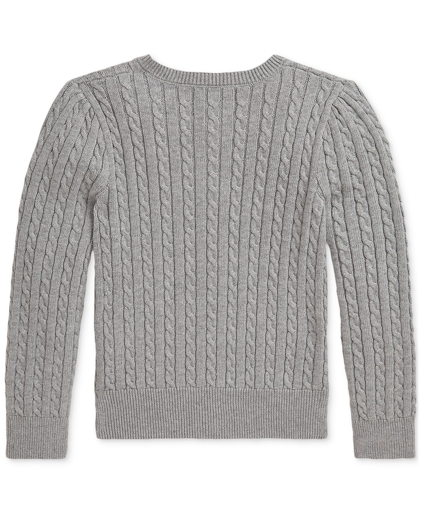 Кардиган Polo Ralph Lauren Mini-Cable Cardigan для девочек, цвет: Меланжевый / Тёмно-синий — фото 2