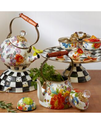 White Flower Market 2-Qt. Whistling Tea Kettle