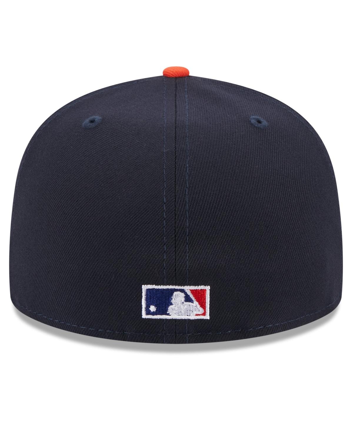 New Era Men'sOrange Houston Astros On Deck 59FIFTY Fitted Hat - Navy, Orange