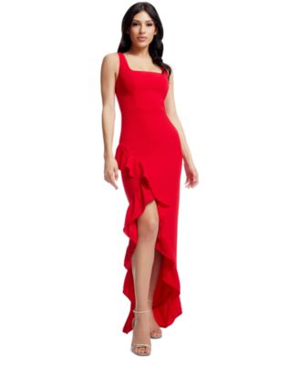Dress the Population - Women's Charlene Ruffled High-Low Gown