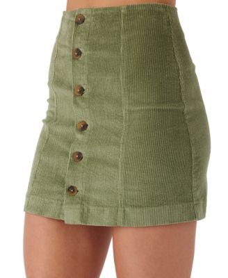 O'Neill Juniors' Delilah Button-Front Corduroy Miniskirt
