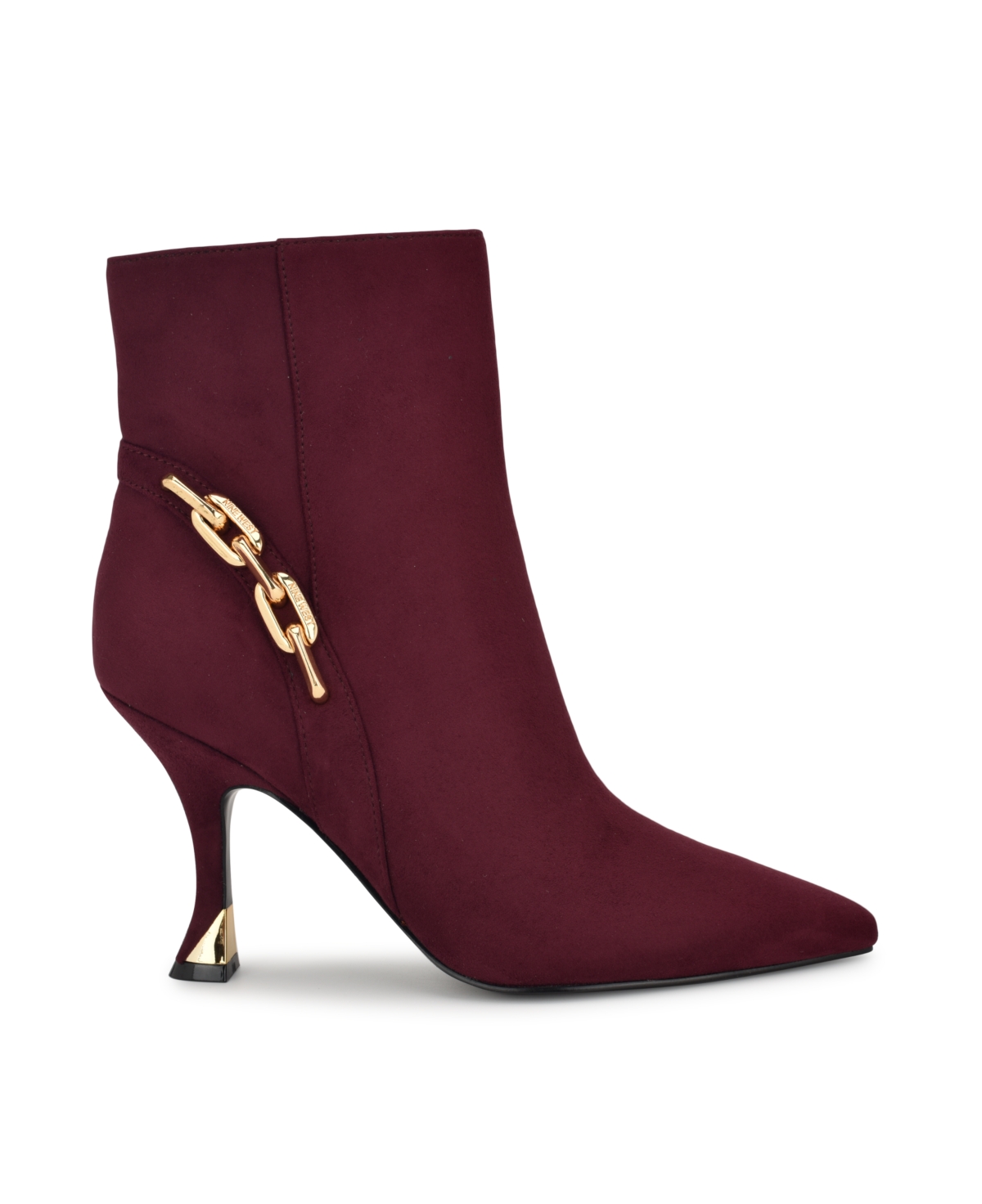 Women's Chaine Pointy Toe Tapered Heel Dress Booties - Burgundy