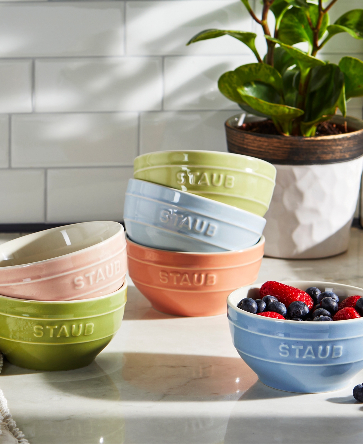 Staub Ceramic Small Universal Bowl, Set Of 6 In Macaron Pastel Colors
