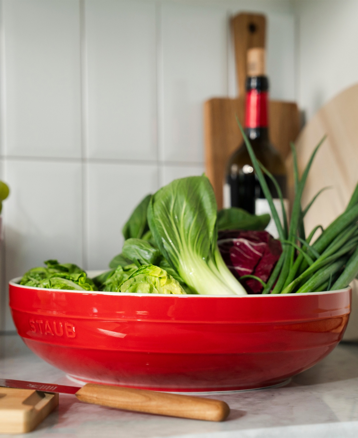 Staub Shallow Serving Bowl In Dark Blue