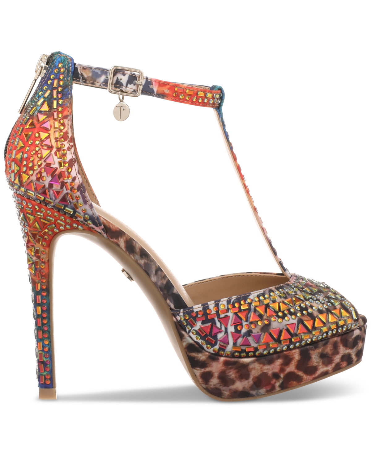 Thalia Sodi Women's Chacey Embellished T-strap Platform Pumps In Exotic Multi