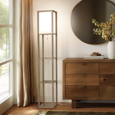 Maxwell 63" LED Shelf Column Floor Lamp with Lantern Shade