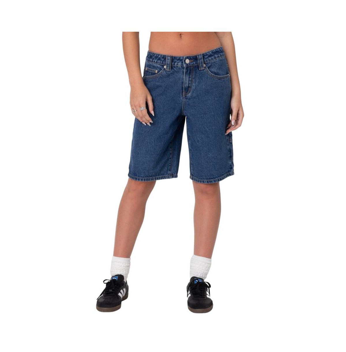 Edikted Women's Stargirl Denim Bermuda Shorts