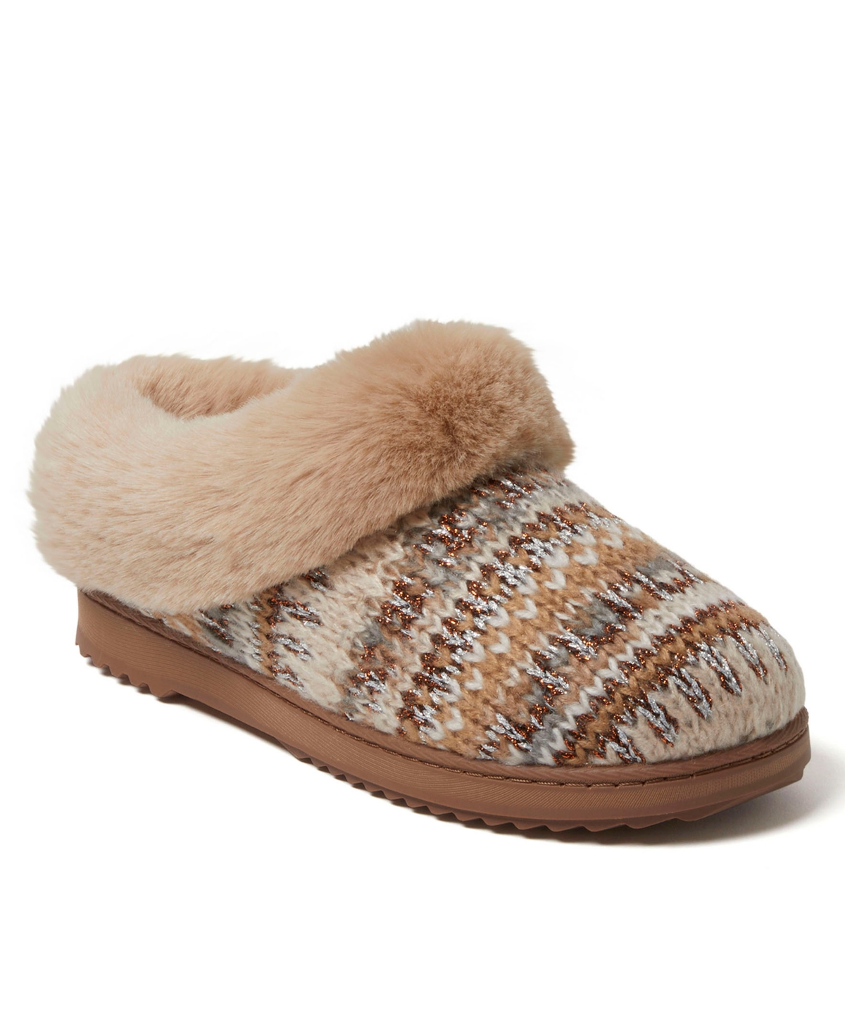 Women's Hannah Festive Knit Clog Slippers - Cream