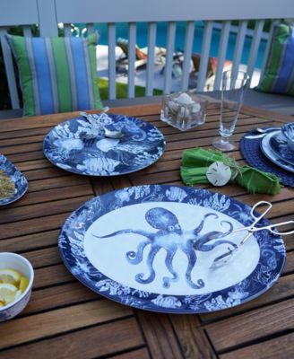 Sea Life Melamine 2-Piece Platter Set