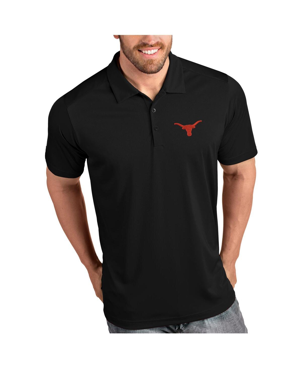 Men's Black Texas Longhorns Desert Dry Tribute Polo - Black