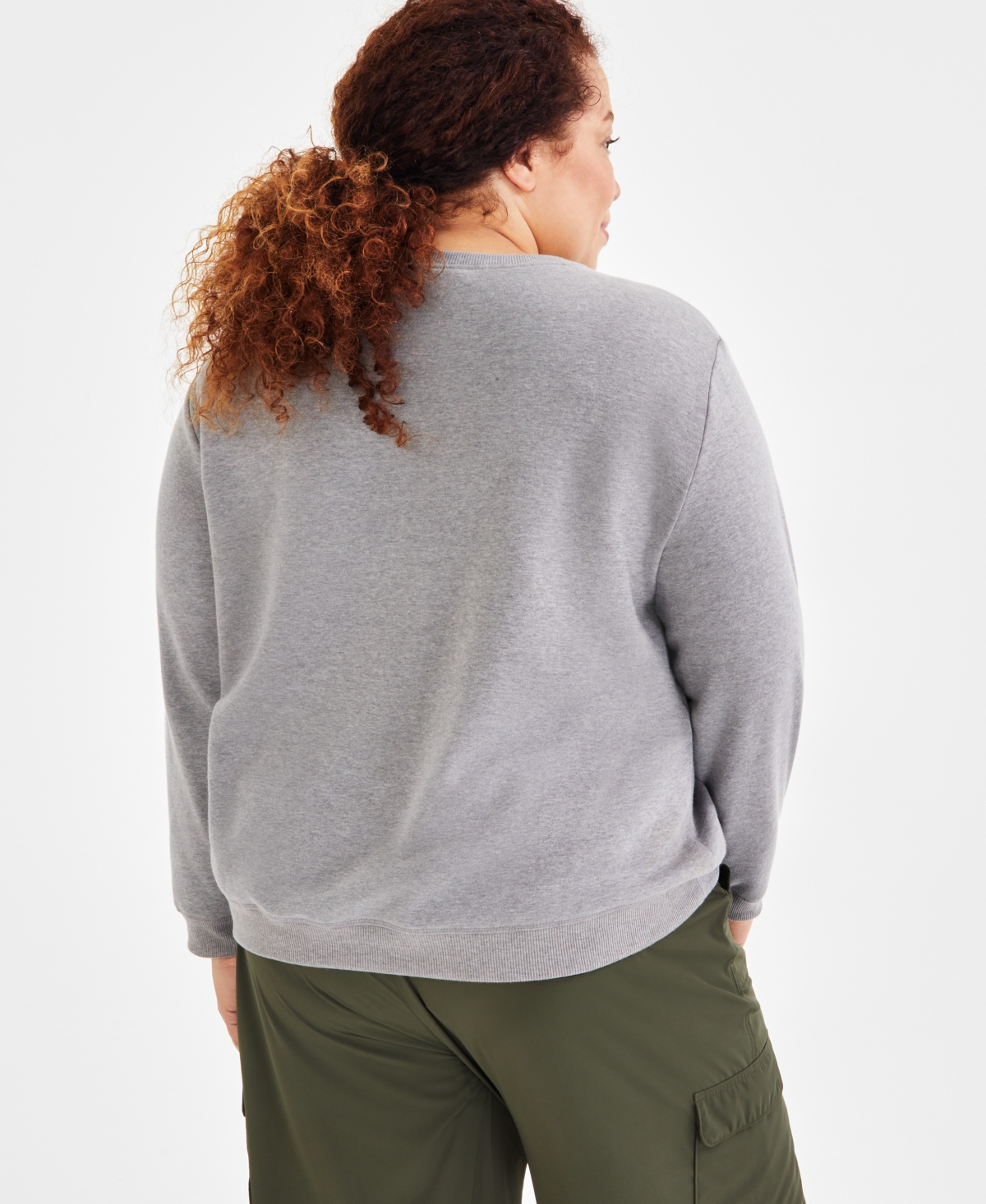 Style & Co Plus Size Heather Fleece Sweatshirt, Created for Macy's