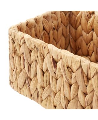 Set of 2 Woven Seagrass Bathroom Storage Baskets, 16&amp;#x22; W x 6.75&amp;#x22; D x 4.25&amp;#x22; H for Toilet Paper, Tissue, Shelving