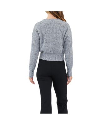 Maternity Bonnie Tie Front Knit Jumper in Grey Marle