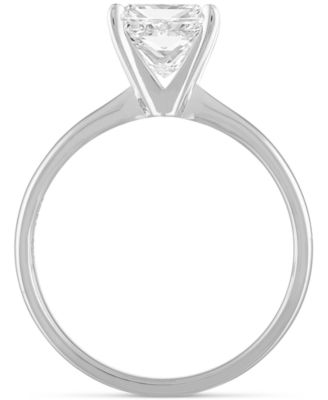 GIA Certified Diamond Princess Solitaire Engagement Ring (1 ct. t.w.) in 14k White Gold