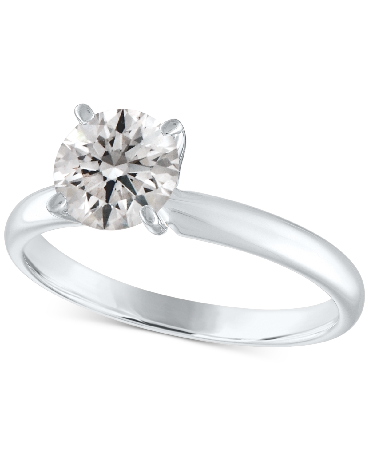 Gia Certified Diamond Solitaire Engagement Ring (1-1/2 ct. t.w.) in 14k White Gold - White Gold