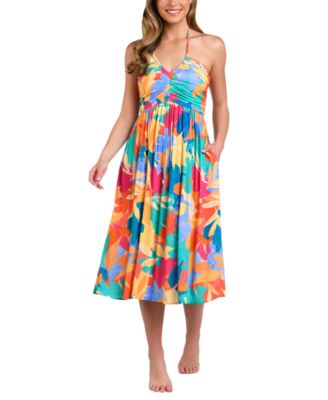 La Blanca - Women's Fantasy Resort Printed Halter Midi Dress