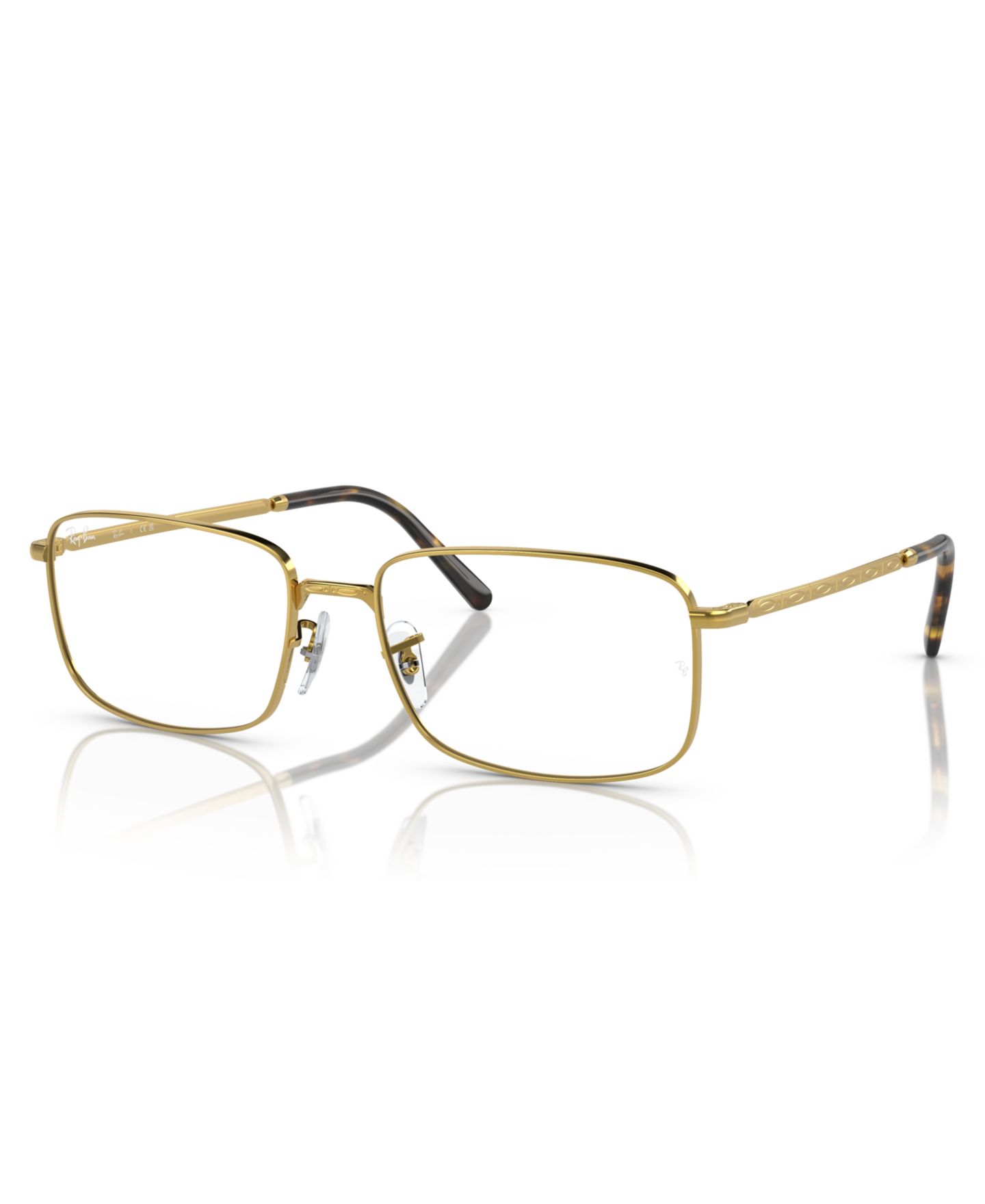Очки Ray-Ban Unisex Rectangle Metal RB3717V RB3717 Optics Eyeglasses, цвет: Золотой — фото 1