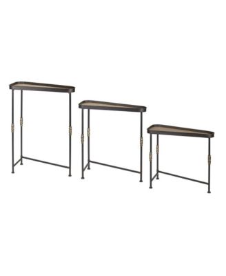 Contemporary Triangular Side Table Trio - Set of 3 Chic End Tables for ...