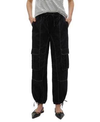 Vero Moda - Women's Kim Cotton Drawstring-Waist Cargo Pants