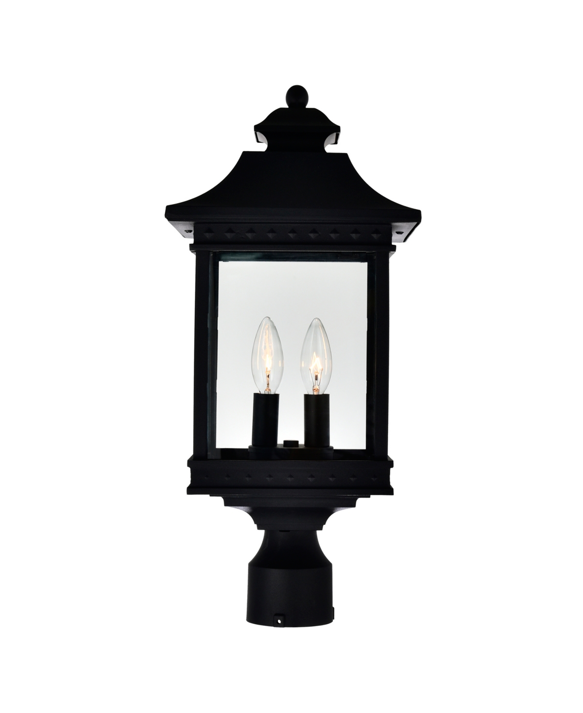 Cwi Lighting Cleveland 2 Light Black Outdoor Lantern Head In Black