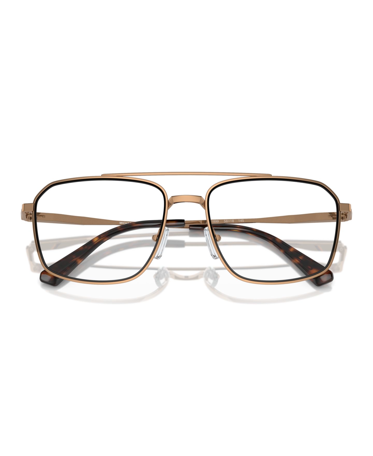 Мужские очки Michael Kors Man Square Metal MK3084 Tordrillo Eyeglasses, цвет: Блестящий золотой — фото 5