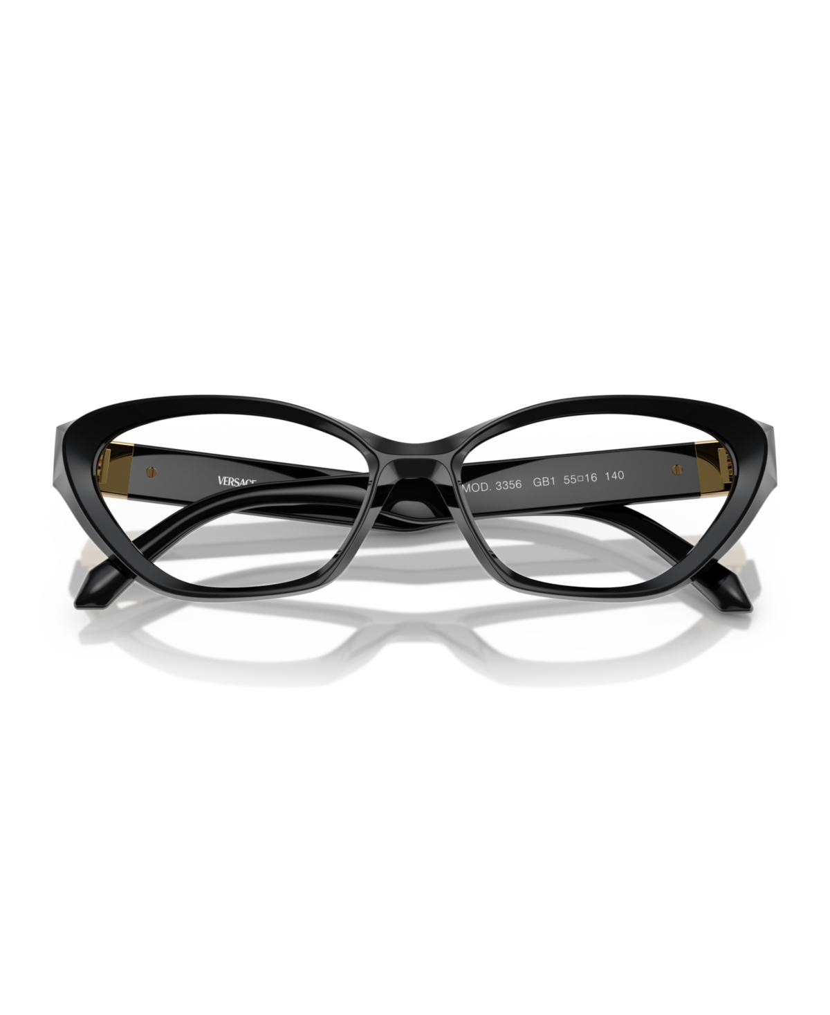 Versace 53mm Cat Eye Optical Glasses In Black