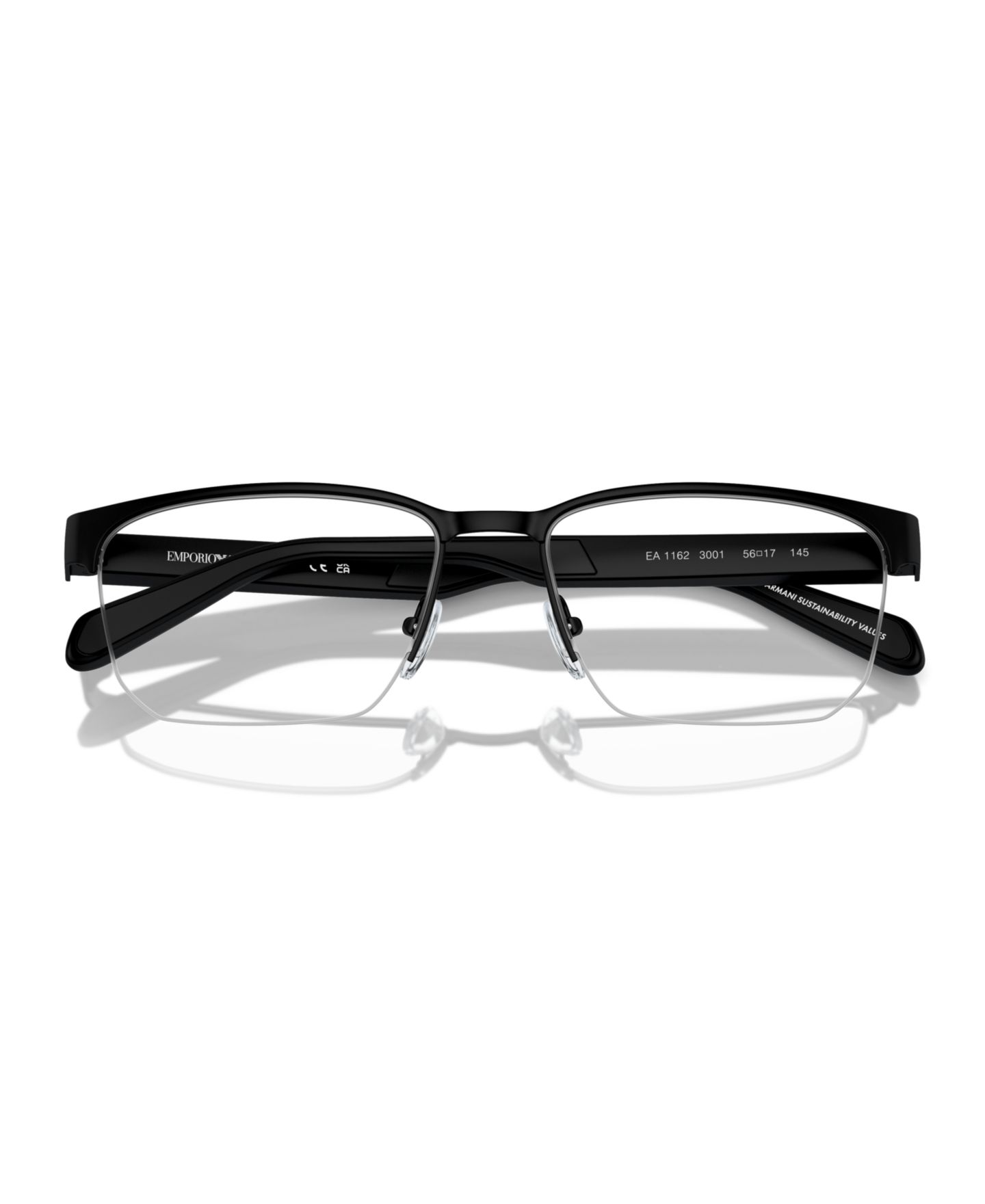 Мужские очки Emporio Armani Man Irregular Metal EA1162 Eyeglasses, цвет: Матовый чёрный — фото 5